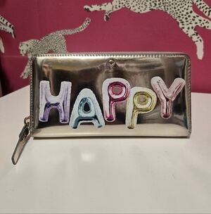 GUC Kate Spade Whimsies Happy Lacey Patent Leather Ziparound Wallet